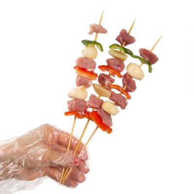 China 4.0mm*25cm Wholesale Bamboo Skewer Bamboo BBQ Stick Cotton Candy Stick Marshmallow Kabab Kabob Easily Cleaned Bamboo Skewer for sale