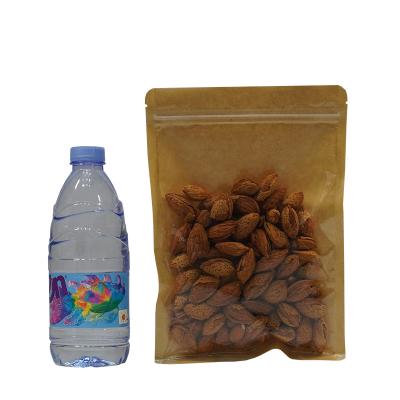 China Factory Direct Selling ECO Food Safety Packaging Recyclable Clear Brown Flat Bottom Paper Ziplock Bag for sale