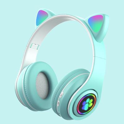 China BT Cat Ear Paw LED Headset Aptagro Earbuds Girls Cute Bluooth Cute Kids Gift Glowing Wireless Headphones For PC Phone for sale