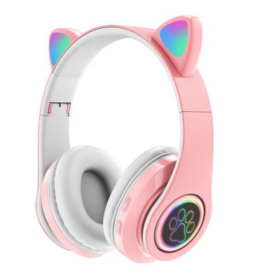 China Earphone Noise Canceling Kids Wireless Online Cute Cartoon Earbuds Cat Ear Earphones Gaming Headset Bluetooth Earphones And Headphones for sale