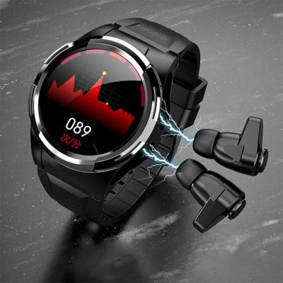 China In-ear 2in1 portable waterproof dustproof smart watch with earbuds smartwatch tws wireless earphone 2 in 1 earphone for sale