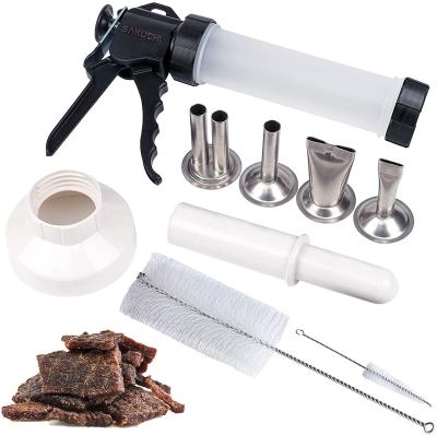 China Outdoor Jerky Gun Kit 1 Pound Food Grade Plastic Beef Jerky Guns, Jerky Maker with 4 Stainless Steel Nozzles and 2 Cleaning Brushes for sale