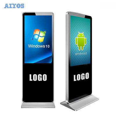 China 43 Inch Floor Standing LCD Advertising Display Indoor Touch Digital AD Kiosk Stand Alone Screens Advertising Machine for sale