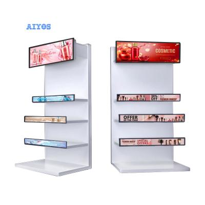 China 23 24 Inch Indoor Ultra Wide Stretched Bar Totem LCD Advertising Display High Brightness Screen Commercial Advertising Display for sale