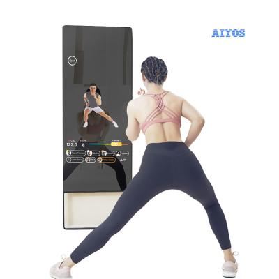 China 43 Inch Touch Screen Indoor Magic GYM Photo Booth Mirror Android LCD Fitness Yoga Sports Mirror for sale