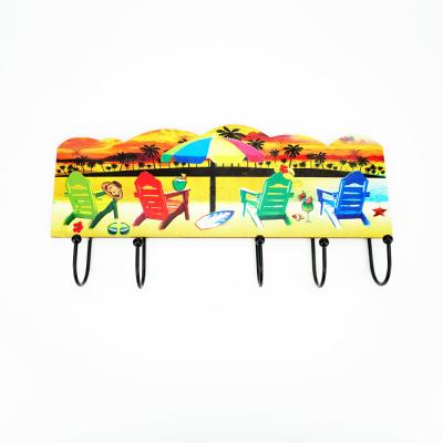 China Casual Wholesale Classic BEACH STYLE Wall Mounted Metal Coat Rack With Hooks for sale