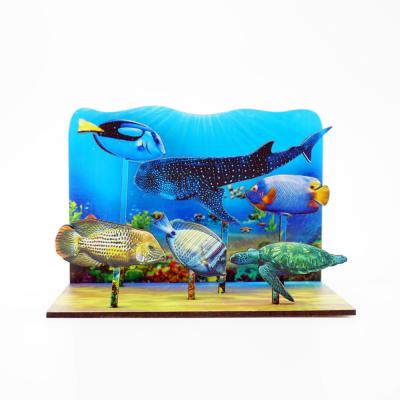 China Modern 3D Design Casual Three Dimensional Ornament Gift Marine Animal Desktop Case Decoration for sale