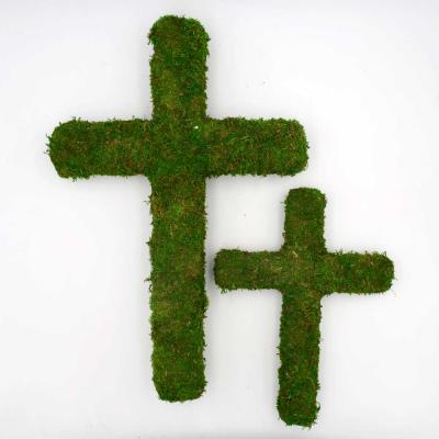 China Art Decor Moss Wrapping Moss Garden Landscape Decoration Peculiar Shape Moss Cross Decor for sale