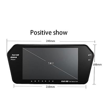 China High Quality And Resolution 7 Inch GPS Full HD Led Car Rearview Mirror Monitor MP5 BT 16:9 Screen DC 12V Car Monitor for sale