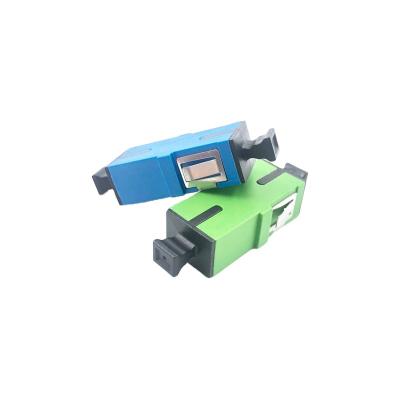 China FTTH/FTTx PC Material SC UPC APC Duplex Internal Shutter Fiber Optic Adapter for sale