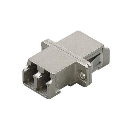 China Flange LC Duplex Metal Fiber Optic Adapter LC Duplex Metal Fabrication Adapter for sale