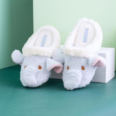 China Thermal Comfort Plush Cotton Elephant Style Indoor Outdoor Slippers Lovely Animal Women Anti-slippery Slippers for sale