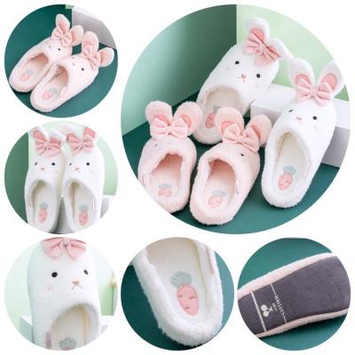 China Anti-slippery Cartoon Plush Indoor Soft Indoor Fluffy Slippers for sale