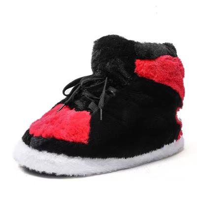 China Anti-static Slippers Women's Jordan Plush Sneaker Plush House Slippers No-slip Soft House Slippers for sale