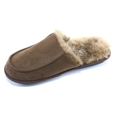 China Anti-slippery ready to ship cheap comfortable faux leather men's slippers fluffy slippers for men for sale