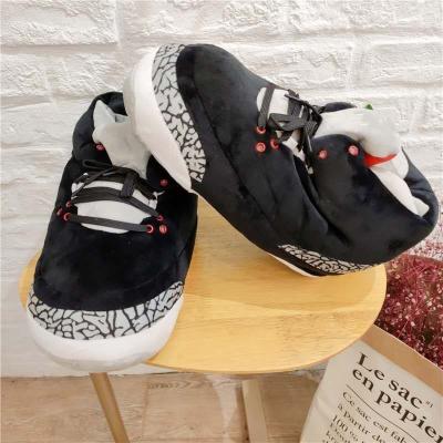 China Wholesale Plush Teenager Slippers Yeezy Jordan AJ3 Bedroom Sneaker Adult Indoor Slippers Anti-static for sale