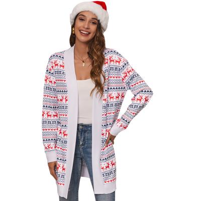 China Anti-wrinkle Halloween knitted cardigan christmas sweater V-neck women's winter knitwear knit cardigan sweater for sale