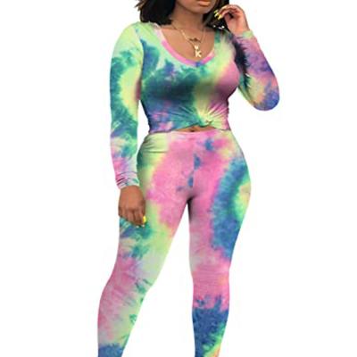 China Printed Sports Yoga Dance Sustainable Loose Pants Women Long Sleeve Suit for sale