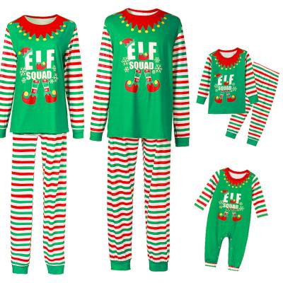 China New Style Crew Neck Autumn Waterproof Fashionable Christmas Printed Family Pajamas Two Pcs Set for sale