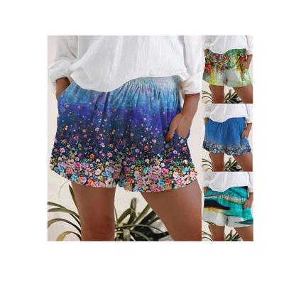 China QUICK DRY Casual Floral Print Oversized Trousers Pants 2021 New Pocket Shorts for sale