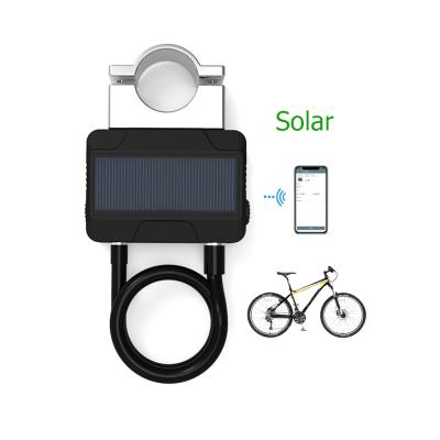 China Use And Personal Sharing Omni Smart Anti Theft Alarm Solar Panel Power Bicycle Steel Cable Lock for sale