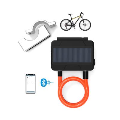 China Unusual Smart Alarm Bicycle BLE Chain Locks Keyless Personal Motorcycle Lock APP Control Solar Power Use Bluetooths Bike Cable Lock for sale