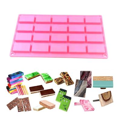 China Certified Sustainable Rectangular Premium Food Grade Silicone 20 Chocolate Mold for sale