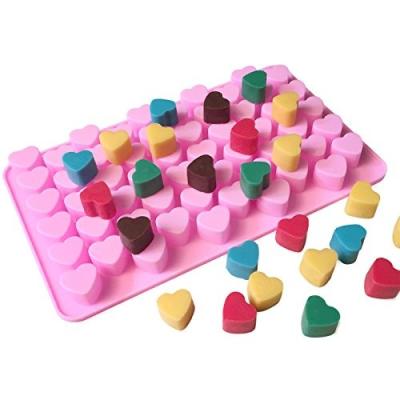 China SHQN Sustainable Food Grade and BPA Approved Brave Man and Easy Pop 55 Small Heart Shape Cavity Silicone Candy Gummy Molds for sale