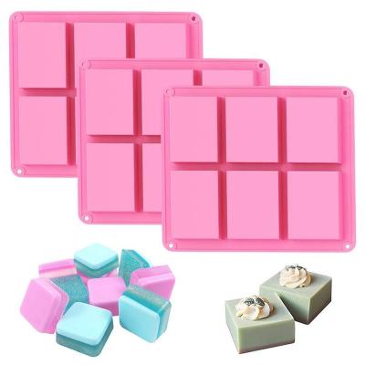 China SHQN Disposable 6-Cavity Thick Heat Resistant Non-Stick Silicone Soap Molds for sale