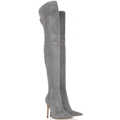 China New autumn and winter stiletto knee soft boots long for sale