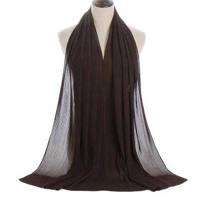 China Wholesale Chiffonade Simple Chiffon Scarves Muslim Bubble Hijab Wrap Solid Color Shawls Headband Scarf Shawl For Women for sale