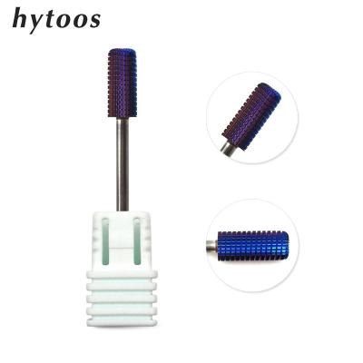 China Nail Drill Machine HYTOOS Two Way Purple Coating Barrel Carbide Nail Drill Bit 3/32