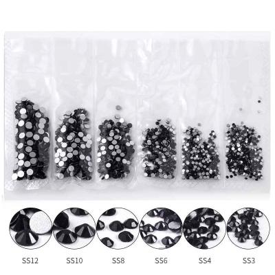 China Glass Mixed Nail Art Decoration Stones Shiny Gems Nail Art Decorations SS3-SS12 Gel Polish Flatback Size Manicure Accessories Tool UV Fake Stones for sale