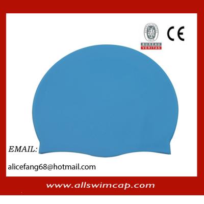 China Silicone rubber stretchy swim cap for Brazil world cup for sale