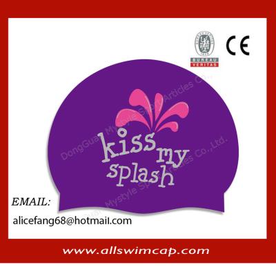 China Highly Elastic Silicone Swimming Cap for sale