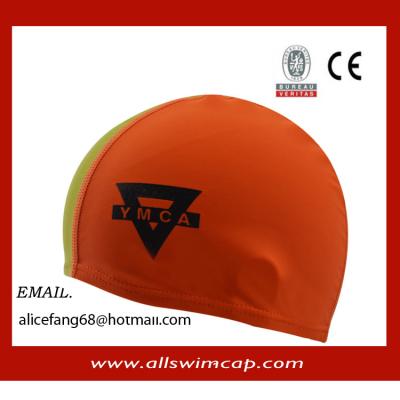 China Adult lycra swimming cap with custom logo for sale