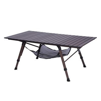 China Light Weight Industrial High Quality Custom Optional Adjustable Folding Camping 99X52X40/48/58 Aluminum Table for sale