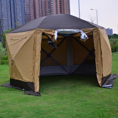 China Straight Bracing Type Oxford Fabric 8-10 Person Yurt Tent Camping Outdoor Waterproof Large Tourist Tents for sale