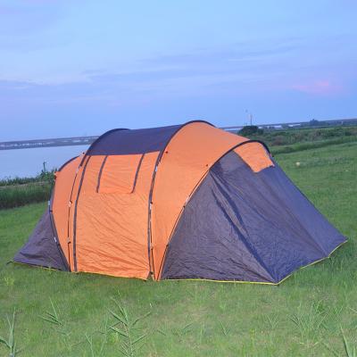 China Wholesale Double Layer Camping 190T Polyester Iron D16Mm 4-6 Person Family Cabin High Quality Four Season Outdoor Tents Straight Tying Type for sale