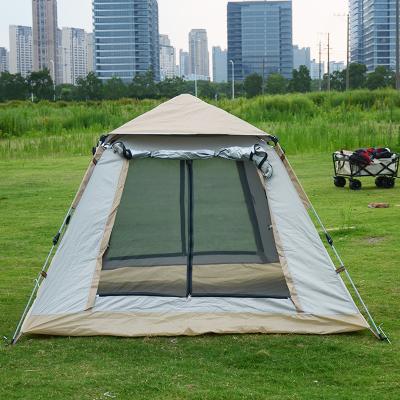 China Straight Tying Type Light Weight Easy To Set Up Portable Comfortable Travel Family Fiberglass Outdoor Camping Tent With Storage Bag for sale