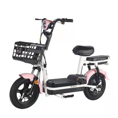 China Electric Family Bike 48V Lead Acid Battery 12Ah Steel Frame Electric Bikes for sale