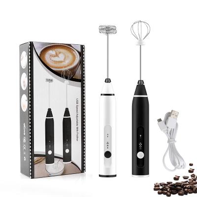 China Hot Selling 3 Speed ​​Sustainable Amazon USB Rechargeable Handheld Milk Frother for sale