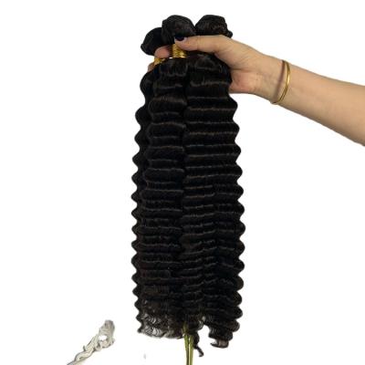 China Raw Deep Wave Indian 10A Deep Wave Virgin Cuticle Aligned Hair Bundle Deals for sale