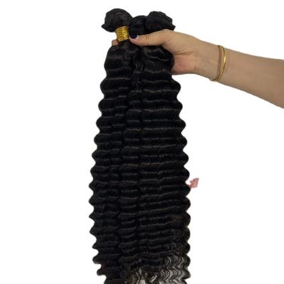 China Deep Wave Virgin Cuticle Aligned Hair Mink Brazilian Hair , Grade 10A Virgin Brazilian Hair Bundles Deep Body Wave for sale