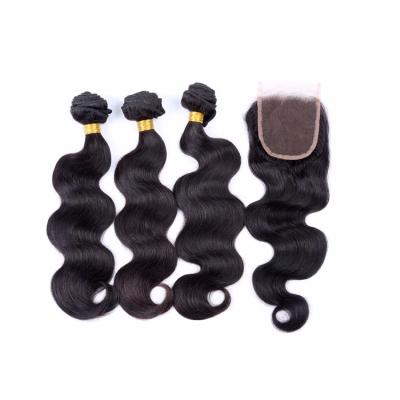 China Affordable Big Body Wave Indian Stock Cheap Virgin Brazilian Hair Bundles With Closure for sale