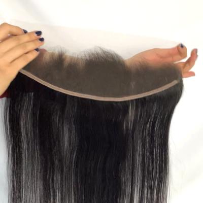 China Wholesale Good Quality Silky Straight Brazilian Raw Virgin Hair Swiss Lace Closure Cheap Virgin Human Hair Lace Closure, Lace Headbands With Baby Hair for sale