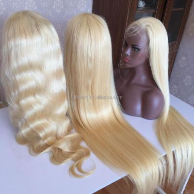 China Silky Straight Wave Integration Wigs With 100% Human Hair Full Lace Wigs European Remy Blonde Color Human Hair Lace Wigs for sale