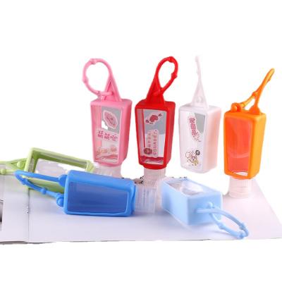 China Cosmetic factory custom logo 30ml hand sanitizer bottle silicone holder wholesale for sale