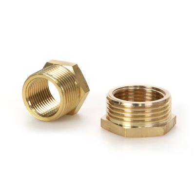 China Cheap Price Male Female Threads Bushing Fit Hex Brass Pipe Bushing Coupling To Plumb Equal for sale