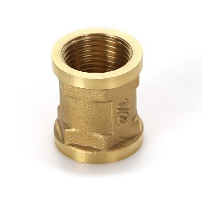 China Low Price Female Threads Fitting Nipple Pipe Equal Brass Coupling For Water Pipe Equal Line for sale